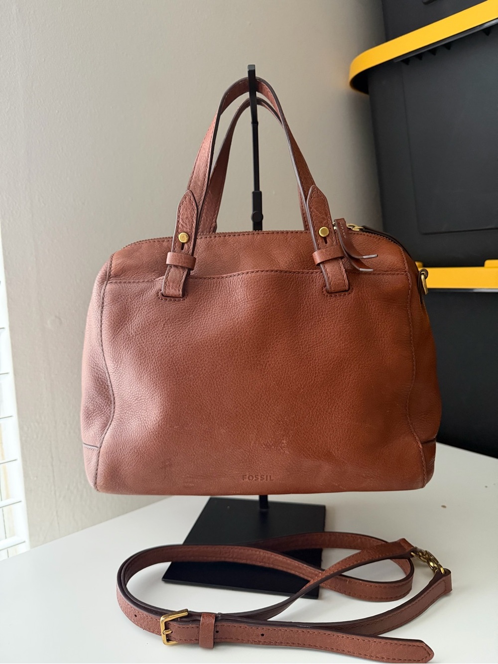 Fossil Brown Leather Rachel Satchel Bag